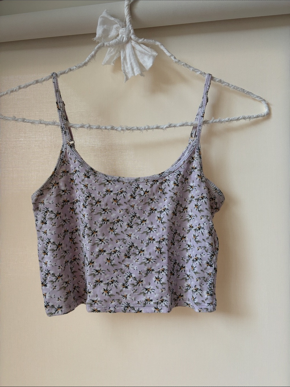 Hollister Lilac Floral Ribbed Cami Top
